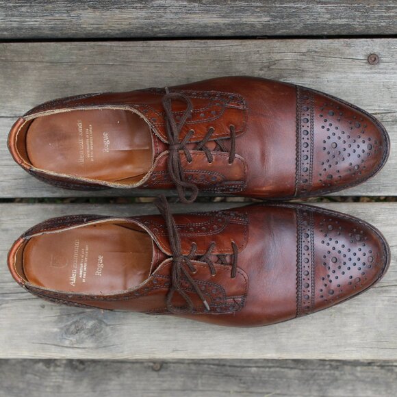 GUC, Allen Edmonds 'Rogue' Brown Leather Brogues, Men's 10.5 D, Made in USA - Picture 8 of 13